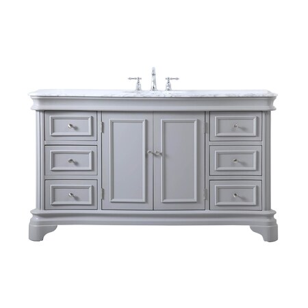 Elegant Decor 60 Inch Single Bathroom Vanity Set In Grey VF52060GR